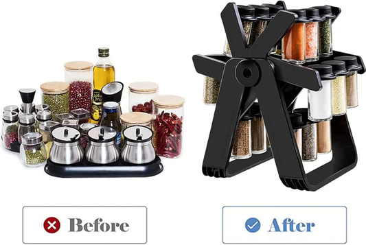 Spice Rack Organizer With 18 Spice Jars