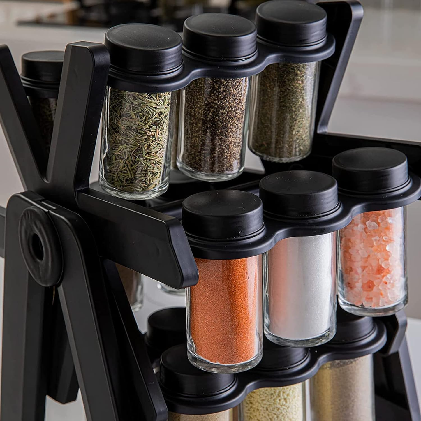 Spice Rack Organizer With 18 Spice Jars